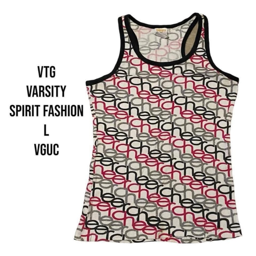 💙4/$28💙 Varsity Spirit Black and Pink ‘cheer’ Graphic Tank Top